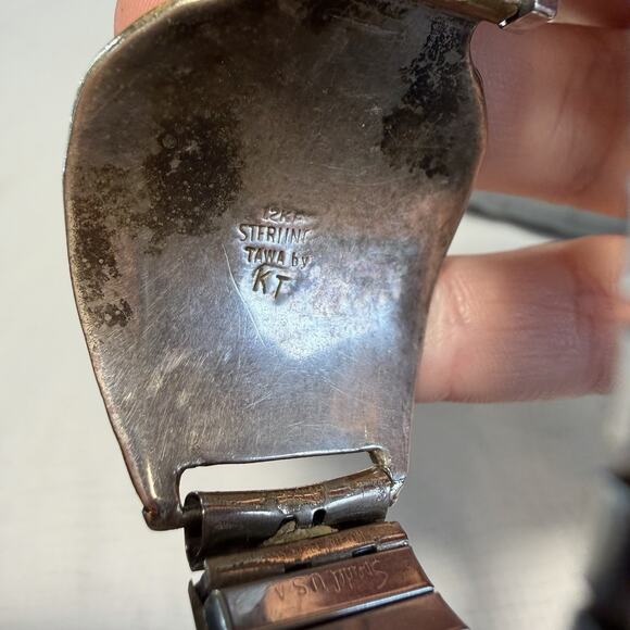 Seiko Quartz Watch & Tawa By KT 12K Gold Filled Sterling Turquoise Coral Native - Picture 4 of 11